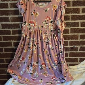 Haydels Floral Midi Dress in Pink